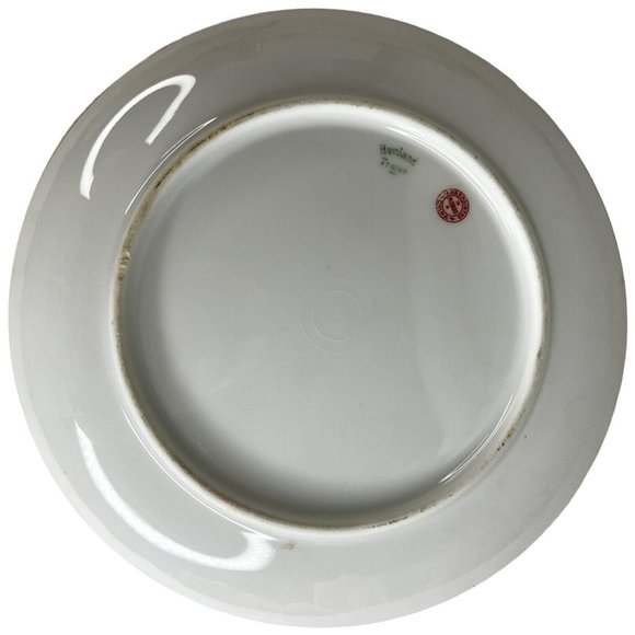 6 Haviland W A Pickard Porcelain Salad Plates Gold Band Black Lines France VTG - Picture 4 of 15